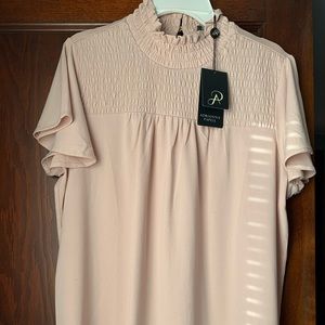Adrianna Papell smoked short sleeve top.